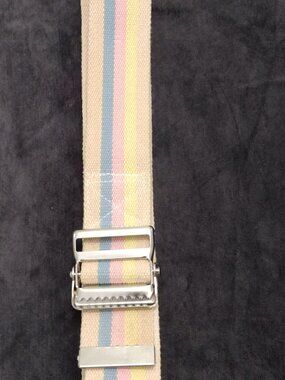 Sammons Preston Adjustable Cotton Gait Belt 60" Pastel Stripe Medical Transfer B